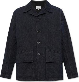 Maison Margiela Jassen, Heren, Zwart, M, Katoen, Jas met zakken