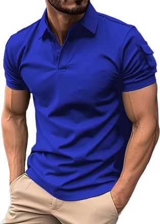 Generic Polo T-Shirts MenS Size Large, Button Down T Shirts For Men Mens Short Sleeves V Neck Tshirt Summer Henley T Shirts For Men Loose Fit Work Tight Tops 