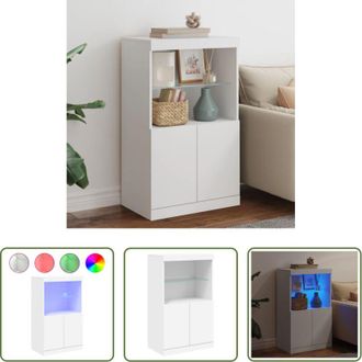 vidaXL Credenza moderna - Credenza con Luci LED Bianca 60,5x37x100 cm