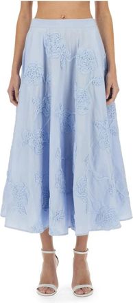 Rotate Gonna Lunga con Applicazioni Floreali - - Skirts - Donna - Blu - M