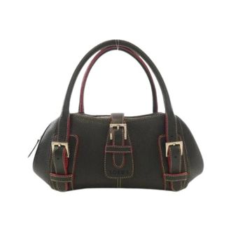 Loewe Pre-owned Senda Leren Schoudertas - Dames - Pre-owned - Zwart - Maat: ONE Size Leer
