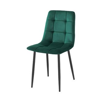 Oresteluchetta Juego De 4 Sillas De Comedor Y Cocina De Terciopelo Con Efecto Acolchado Corf&ugrave; Stock - Verde Oscuro