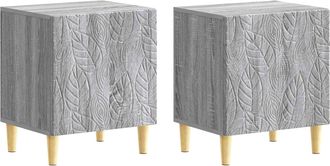 vidaXL Mesita De Noche 2 Uds. Sonoma Gris 43 X 34,5 X 50 Cm Vidaxl