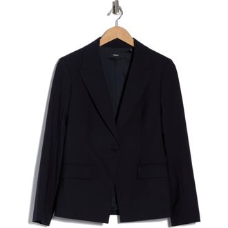 Theory Angled Stretch Wool Blazer in Deep Navy at Nordstrom Rack, Size 12