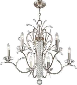 Livex Lighting Discontinued Livex Serafina 6-Light Brushed Nickel Chandelier