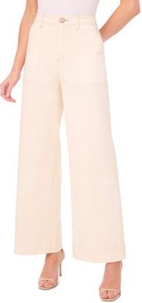 CeCe by Cynthia Steffe Wide Leg Jeans in Soft Vanilla at Nordstrom Rack, Size 12