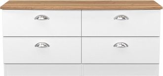 Welcome Furniture Westminster Ready Assembled 4 Drawer Bed Box in White Ash & Riviera Oak - Welcome Furniture | TJ Hughes