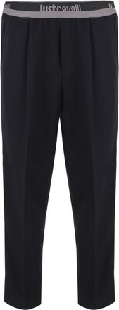 Just Cavalli Black Cropped Straight-Leg Pants