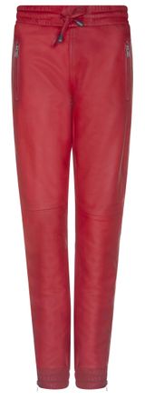 Infinity Leather Womens Red Nappa Trousers Joggers - Size 18 UK