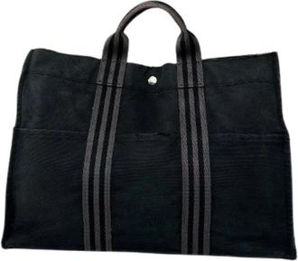 Herm&egrave;s Pre-owned Vintage Tote Bag - Dames - Vintage Shopper - Zwart - ONE Size - Katoen - Vintage