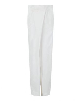 Ferragamo Womens Paperbag Waist Trousers In White