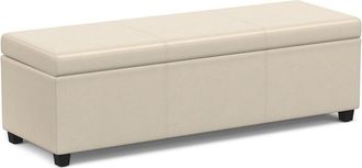 Simpli Home Avalon 54In Contemporary Rectangle Extra Large Storage Ottoman Bench