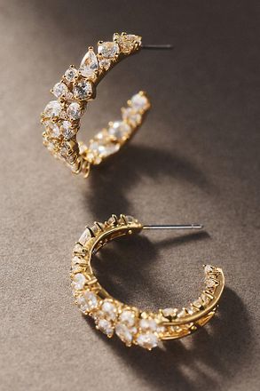 Nadri Runway Cluster Hoop Earrings