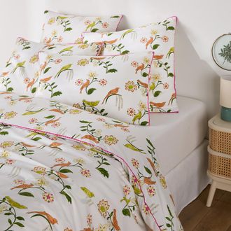 La Redoute Interieurs Dekbedovertrek in percalkatoen, vogel- en bloemprint, NORA