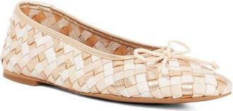 Dune London Heat Leather Ballet Flat in Cream at Nordstrom, Size 11Us