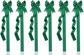 OEM Decoraci&oacute;n Navide&ntilde;a De Sat&eacute;n Verde De 6 Piezas Con Lazo - Ding