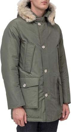 Woolrich Green Solid Hood Jacket