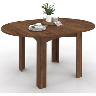 IDMarket DONA tavolo da pranzo rotondo allungabile 4-8 persone noce 110-150 cm