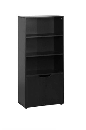 Regalos Miguel Estanter&iacute;as - Estanter&iacute;a Thor Madera 4 Niveles Con Puerta - Negro