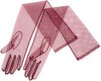 Agnelle Burgundy Tulle Gloves at Nordstrom