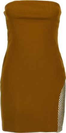 The Attico Bicolor Marabou Short Womens Dress