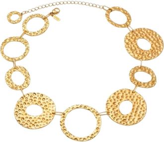 Dansk Copenhagen SOL Waterproof 18K Gold Plated Statement Necklace - Hammered Stainless Steel - Dames - Kettingen - Geel - ONE Size - Accessoires