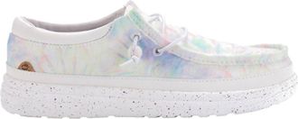 Lamofootwear Womens Maia Canvas Deck Shoe In Pastel Tie Dye
