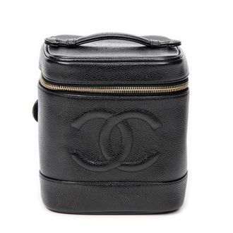 Chanel Pre-owned Womens CC Tall Vanity Case Handbag - Black - One Size