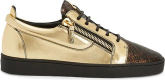Giuseppe Zanotti Sneakers Frankie con doppia zip - Oro