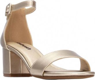 Xti Womens Block Heel Ankle Strap Sandals In Gold