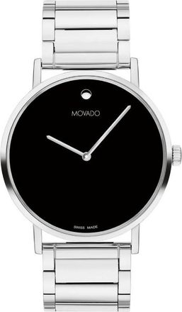 Movado Signature Quartz Black Dial Unisex Watch 0607592