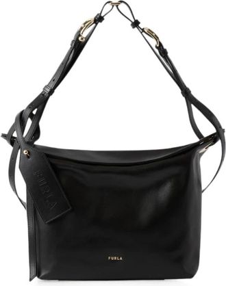 Furla Ginevra M Hobo Bag - Dames - Schoudertassen - Zwart - ONE Size - Polyester - Tassen
