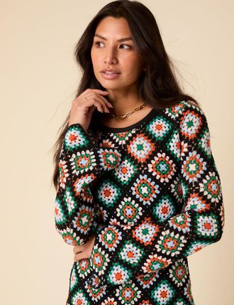 Nobody's Child Poppy Delevingne Crochet Violet Mini Dress