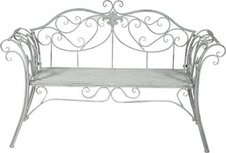 Biscottini International Biscottini - Banco De Hierro Exterior 133x47x90 Cm Sof&aacute; De Jard&iacute;n Y Entrada Banco De Metal Gris Silla Interior 2 Plazas De Hierro Fundido