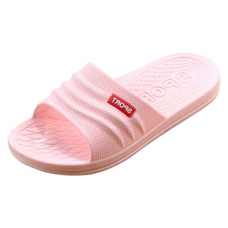 Generic Elevated Ladies Summer Slippers Open Toe Shoes with Non Slip Bathroom Sole for Women Comfortable Indoor Outdoor Slide Sandals (Red, 4)