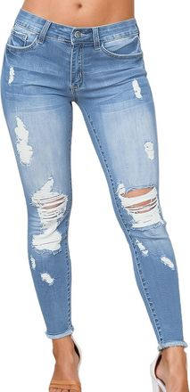 Generic Plus Size Jeans Women Straight Leg Jean Ladies Elasticated Waist Pant Body Shaping Trouser Running Tracksuits Stone Wash Sweatpant for Womens UK Sizes