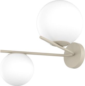 Top-Light Top-light - Plafoniera Contemporanea Boomerang Metallo Sabbia Vetro Bianco 2 Luci E27