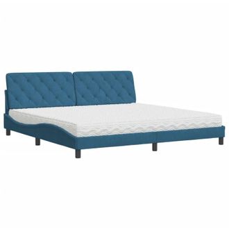 vidaXL Vidaxl - Cama Con Colch&oacute;n Terciopelo Azul Oscuro 200x200 Cm