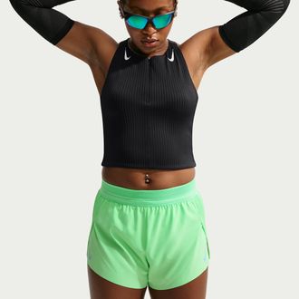 Nike Womens AeroSwift Dri-FIT ADV Cropped Running Tank Top in Black | IM7561-010