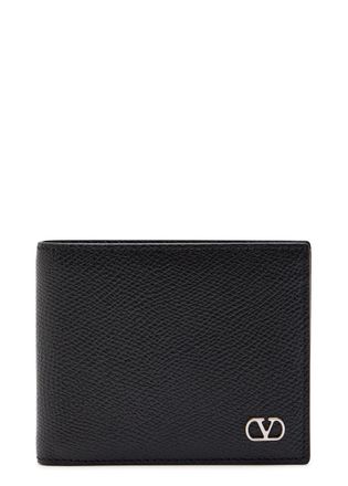 Valentino Garavani Vlogo Grained Leather Wallet - Black - One Size