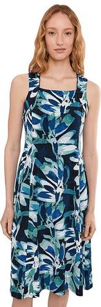Nic+Zoe Petite Giverny Knit Blanche Dress Womens Dress Green : PS, Polyester/Spandex