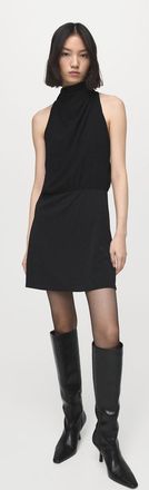 Mango Vestito collo halter fiocco nero - Donna - XS - MANGO