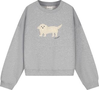 Fab By Fabienne Chapot Amy Puppy Sweater - Dames - Sweatshirts - Grijs - 2XL - Katoen - Hoodies & sweatvesten