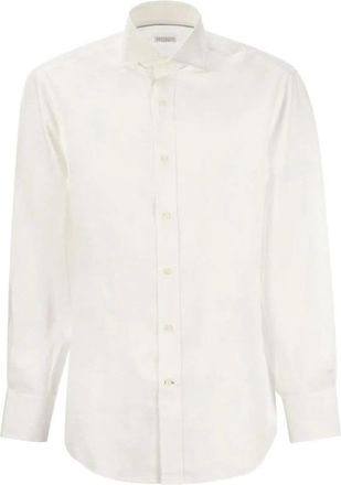 Brunello Cucinelli Heren, Overhemden, Wit, Maat: 2XL Linnen