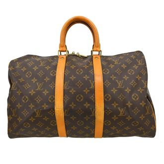 Louis Vuitton Keepall Bag Monogram Canvas Brown Canvas Handbag (Pre-Owned)