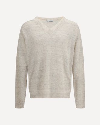 Our Legacy Rue v-neck soft cyclone linen Sweater Male 52