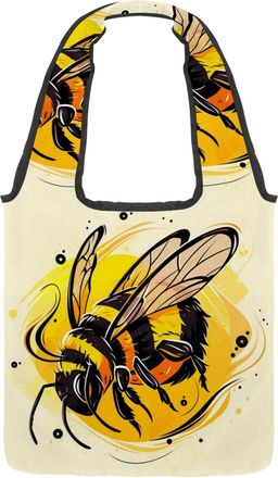 Generic 877999_4 Reversible Canvas Shoulder Tote - Double-Sided Print, 12oz Cotton, 27cm Drop, Fold-Flat Bag for Travel, Shopping, Street Outings