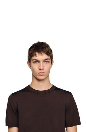 Sandro Knitted T-shirt in Chocolate at Nordstrom, Size Xx-Large
