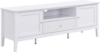 Vente-Unique Mueble TV con 2 puertas, 1 caj&oacute;n y 1 estante de MDF - Blanco - NARIVA