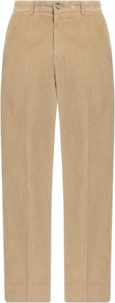 Dolce & Gabbana Ribfluwelen broek - Heren - Straight fit broeken - Beige - XL - Broeken